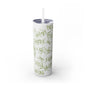 Barn and Blessing Olive Skinny Tumbler with Straw, 20oz